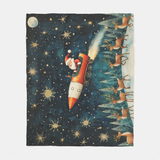 Grappige Santa kerstavond fleece deken (Voorkant)