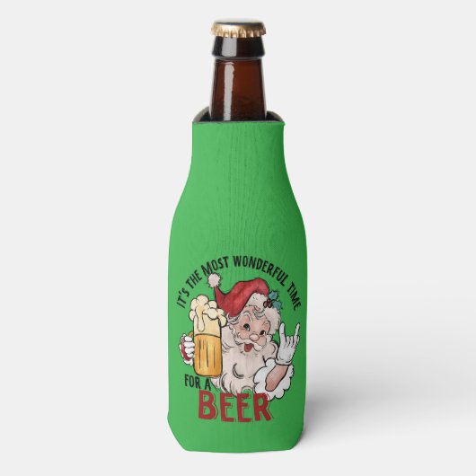 Grappige Santa Koelbox voor kerst Flesjeskoeler (Fles Voorkant)