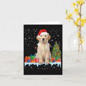 Grappige Santa Labrador hond kerstverlichting kers Kaart (Gele Bloem)