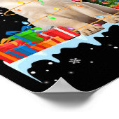 Grappige Santa Labrador hond kerstverlichting kers Poster (Hoek)