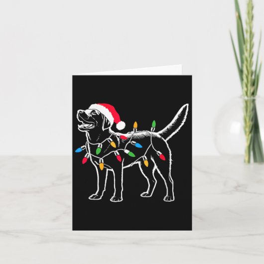 Grappige Santa Labrador Retriever Kerstverlichting Kaart (Voorkant)