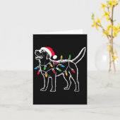 Grappige Santa Labrador Retriever Kerstverlichting Kaart (Gele Bloem)