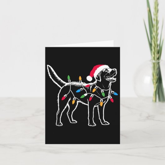 Grappige Santa Labrador Retriever Kerstverlichting Kaart (Voorkant)
