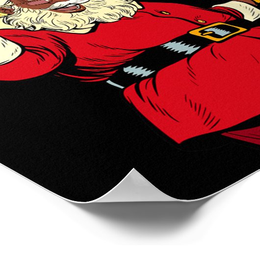 Grappige Santa Merry Kwanzaa Afro-Amerikaanse vaka Poster (Hoek)