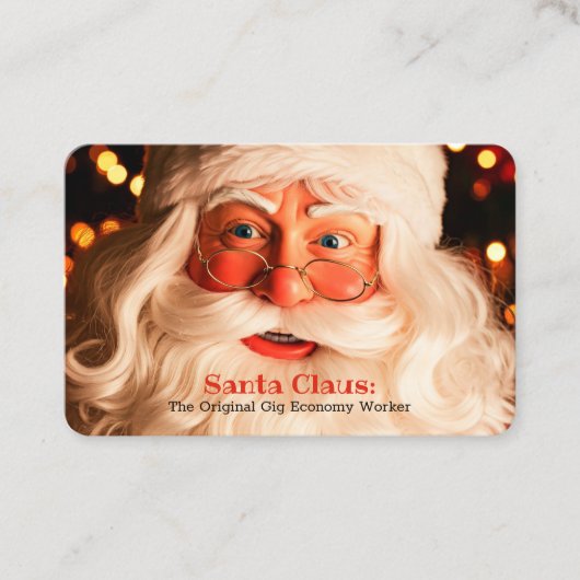 Grappige Santa Mischievous Grin Visitekaartje (Voorkant)