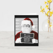 Grappige Santa Mugshot Santa Claus Gevangen Kerstm Kaart (Gele Bloem)