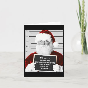 Grappige Santa Mugshot Santa Claus Gevangen Kerstm Kaart