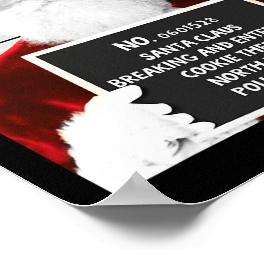 Grappige Santa Mugshot Santa Claus Gevangen Kerstm Poster (Hoek)