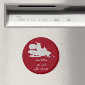 Grappige santa op sneeuwscooter magneet (Insitu (Vaatwasser))