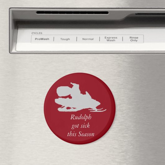 Grappige santa op sneeuwscooter magneet (Insitu (Vaatwasser))