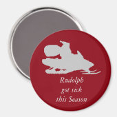 Grappige santa op sneeuwscooter magneet (Voorkant / Achterkant)