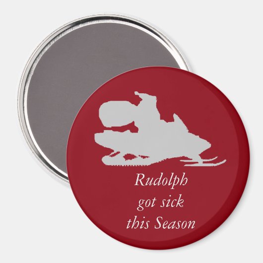 Grappige santa op sneeuwscooter magneet (Voorkant / Achterkant)