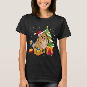 Grappige Santa Pommerse Hond Kerstcadeaus Kerstmis T-shirt