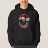 Grappige Santa Pug Hond Kerstmis Hoodie (Voorkant)