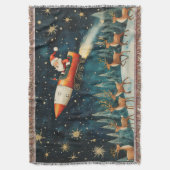 Grappige Santa Retro kerstavond gooi deken (Voorkant Verticaal)