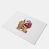 Grappige Santa Riding Goldendoodle Hond Kerstmis Deurmat (Schuin)