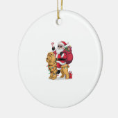 Grappige Santa Riding Goldendoodle Hond Kerstmis Keramisch Ornament (Links)