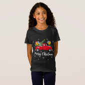 Grappige Santa Riding Kerstboom Truck Honeybee C T-shirt (Voorkant volledig)