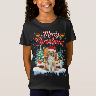 Grappige Santa Sheltie Hond Vrolijk Kerstfeest T-shirt