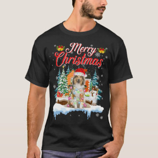 Grappige Santa Sheltie Hond Vrolijk Kerstfeest T-shirt