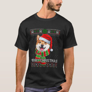 Grappige Santa Shiba Inu sjaal liefhebber Lelijke T-shirt