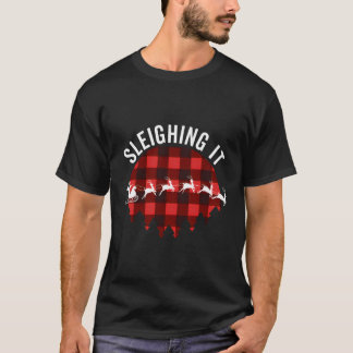 Grappige Santa Sleigh Kerstmiscitaat die het oprui T-shirt