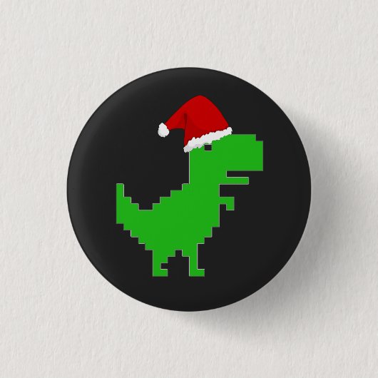 grappige santa trex ronde button 3,2 cm (Voorkant)