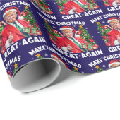 Grappige Santa Trump Gift Wrap Cadeaupapier (Rol Hoek)