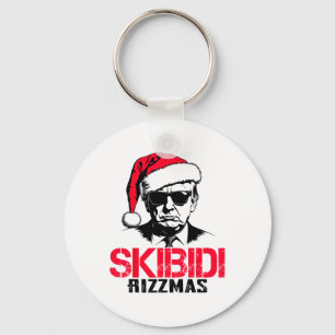 Grappige Santa Trump Skibidi Rizzmas dit seizoen C Sleutelhanger