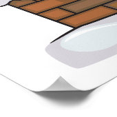 grappige santa zit vast in schoorsteen poster (Hoek)