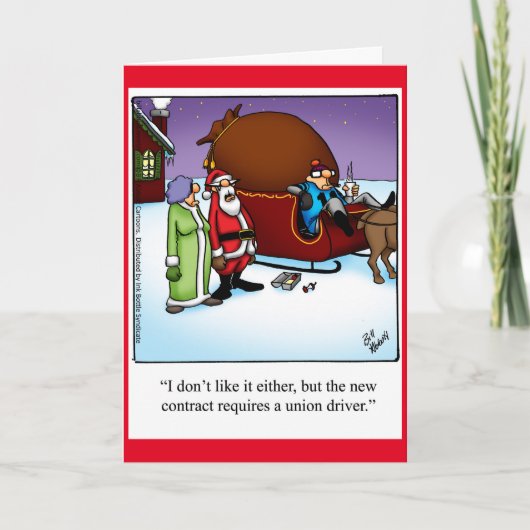 Grappige "Santa's Driver" Kerst Humor Kaart (Voorkant)