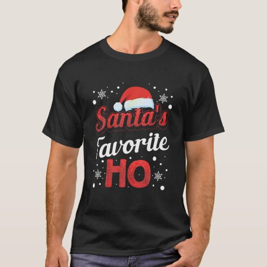 Grappige Santa's Favoriete Ho Bijpassend Paar Ch T-shirt (Voorkant)
