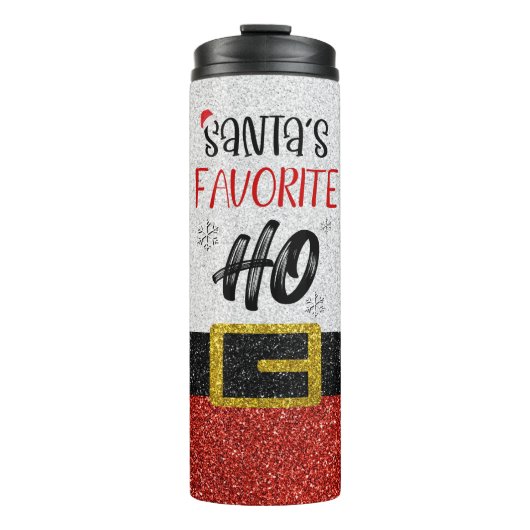 Grappige Santa's favoriete Ho Thermosbeker (Voorkant)