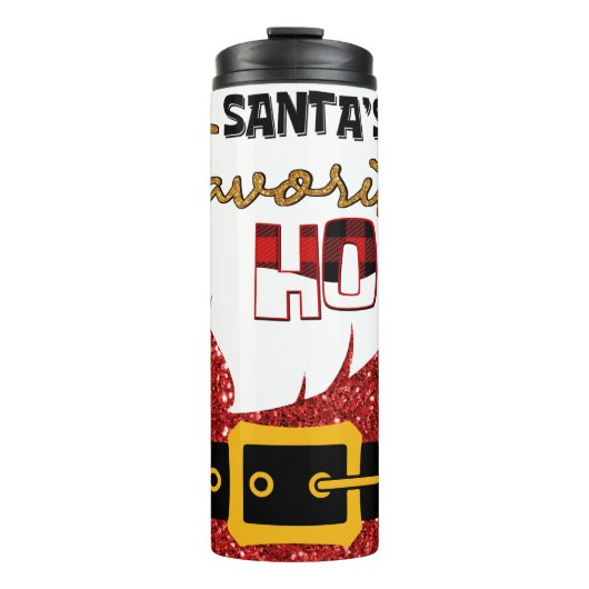 Grappige Santa's favoriete Ho Thermosbeker (Voorkant)
