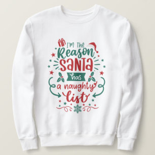 Grappige Santa's lijst woord kunst unisex volwasse Trui