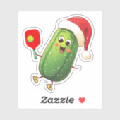 Grappige Santa's Pickleball Rally Sticker (Vel)