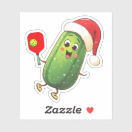 Grappige Santa's Pickleball Rally Sticker