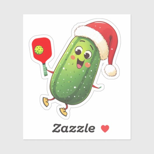 Grappige Santa's Pickleball Rally Sticker (Vel)