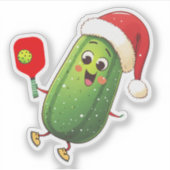 Grappige Santa's Pickleball Rally Sticker (Voorkant)