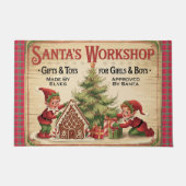 Grappige  Santa's Workshop Deurmat (Voorkant)