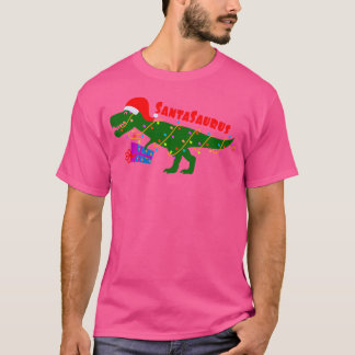 Grappige Santasaurus Trex Dinosaurus Kerstvakantie T-shirt