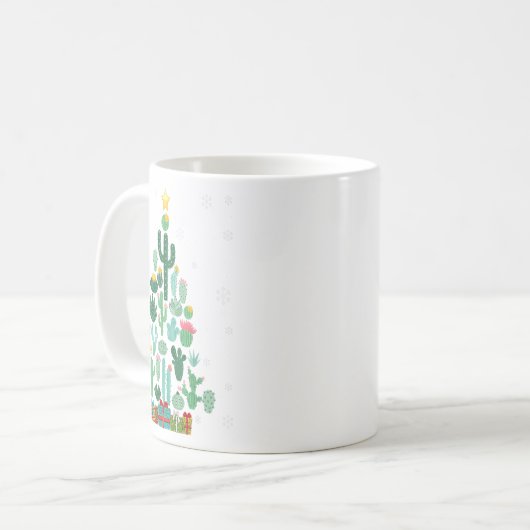 Grappige Sappige Kerstboom Cactus Tuinier Koffiemok (Voorkant links)