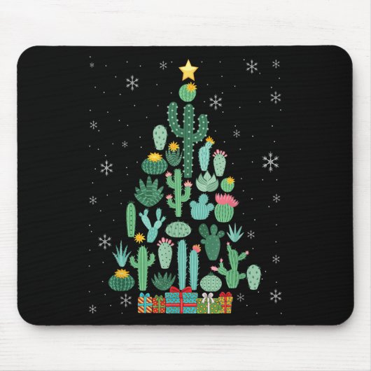 Grappige Sappige Kerstboom Cactus Tuinier Muismat (Voorkant)