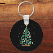 Grappige Sappige Kerstboom Cactus Tuinier Sleutelhanger (Voorkant)