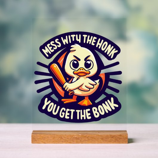 Grappige sarcasme eend word art acryl bord (Neutraal)