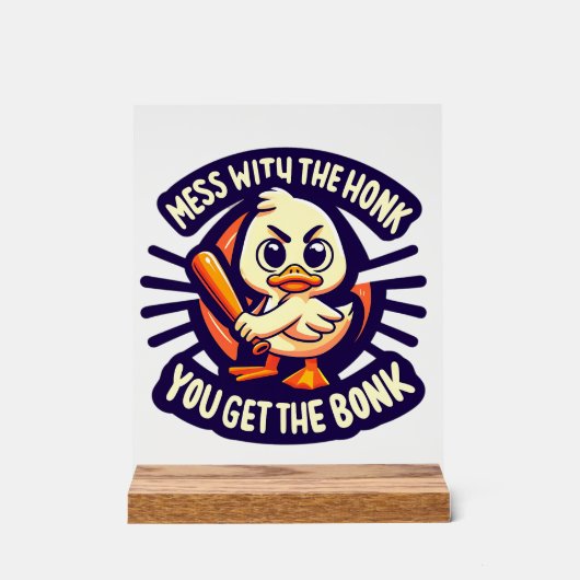 Grappige sarcasme eend word art acryl bord (Voorkant)