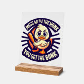 Grappige sarcasme eend word art acryl bord (Hoek)