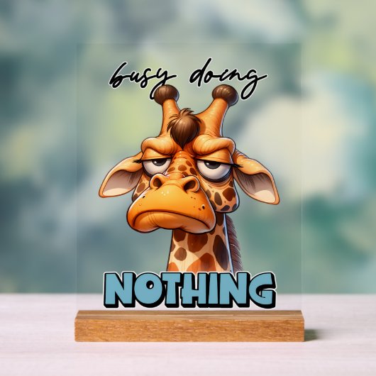 Grappige sarcasme giraf woord kunst acryl bord (Neutraal)