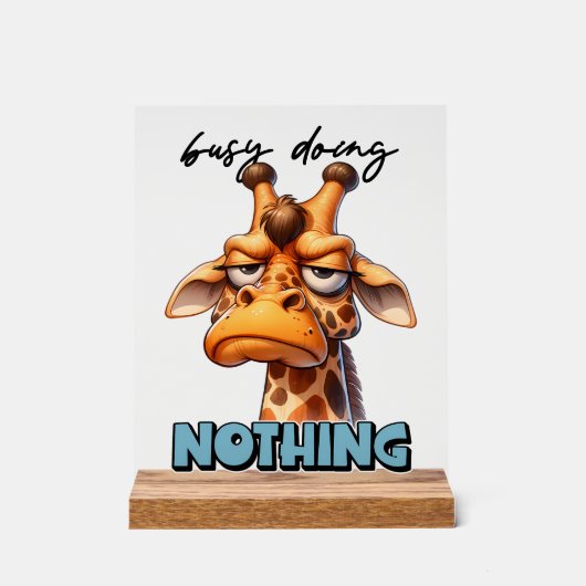 Grappige sarcasme giraf woord kunst acryl bord (Voorkant)