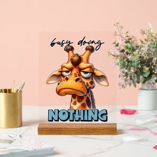 Grappige sarcasme giraf woord kunst acryl bord (Huwelijk)